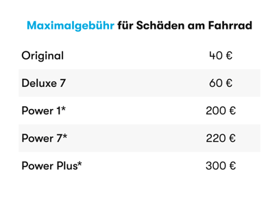 5. Maximum charge for damages to the bike DE